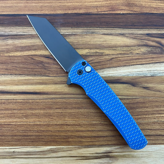 Pro-Tech Malibu 3.25" Flipping Knife w/ Battle Worn Blue Dragon Scale Handle