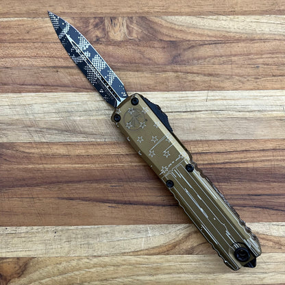 Microtech Ultratech Gen IV D/E 3.5" OTF w/ Tan Hero Aluminum Handle