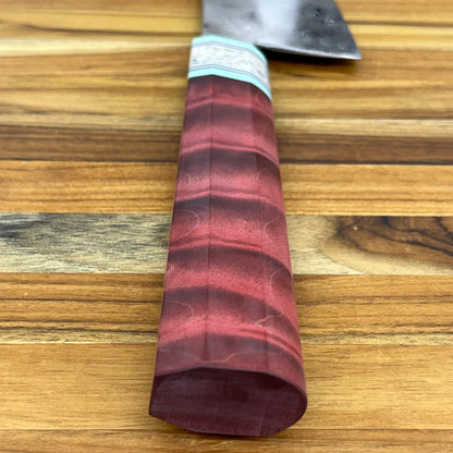 3rd Hill Customs Damasteel 215mm (8.5") Gyuto w/ Red Curly Maple Handle