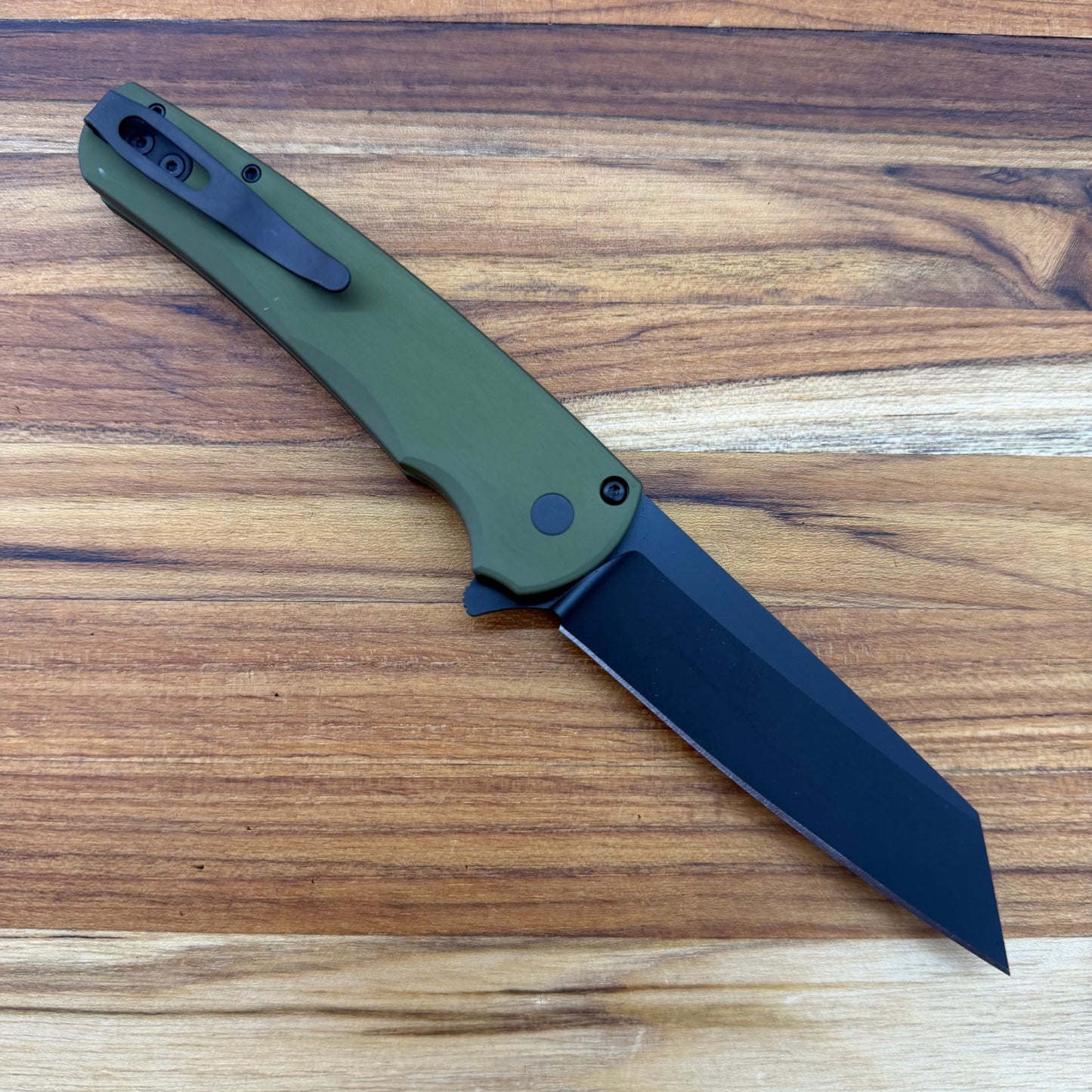 Pro-Tech Malibu 3.25" Flipping Knife w/ Black DLC & Green Aluminum Handle