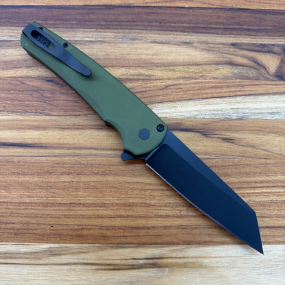 Pro-Tech Malibu 3.25" Flipping Knife w/ Black DLC & Green Aluminum Handle