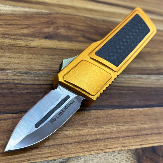 No Limit Akuma 2" Auto w/ Orange Gold Aluminum & Carbon Fiber Inlay