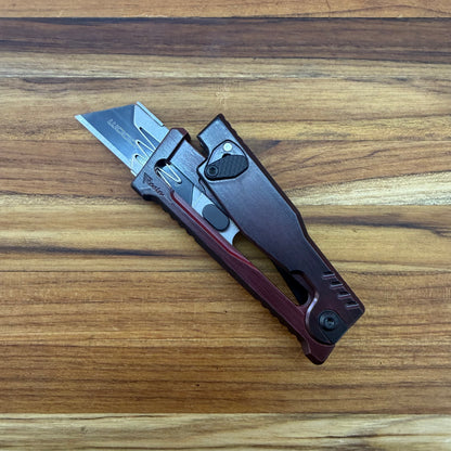Reate Exo-U Gravity 2.5" Utility Knife w/ Distressed Red Handle