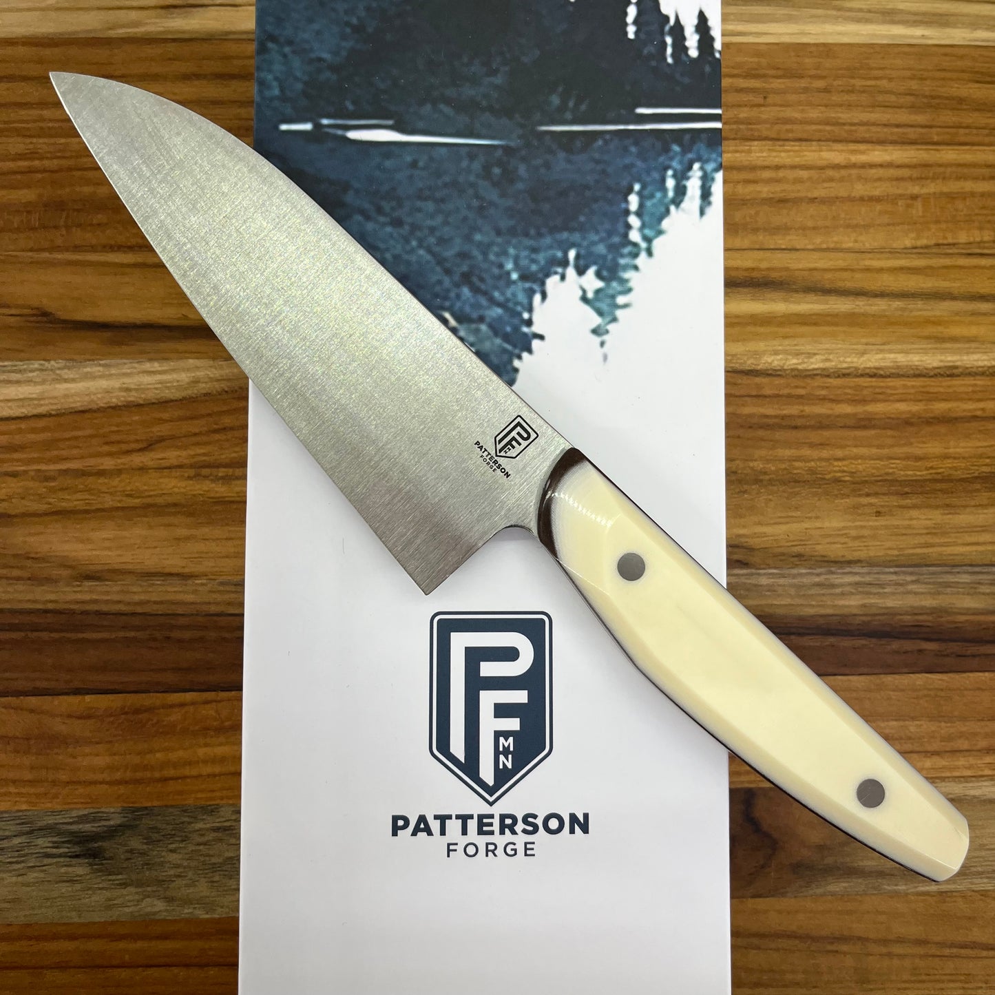 Patterson Forge Semi-Custom 125mm (5") Petty Knife w/ White Linen & Vintage Micarta Handle