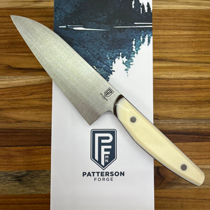 Patterson Forge Semi-Custom 125mm (5") Petty Knife w/ White Linen & Vintage Micarta Handle