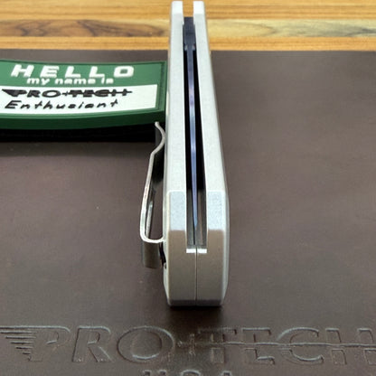 Pro-Tech Blade Show Godfather 4" Auto w/ Sapphire Blade & Satin Silver Aluminum Handle