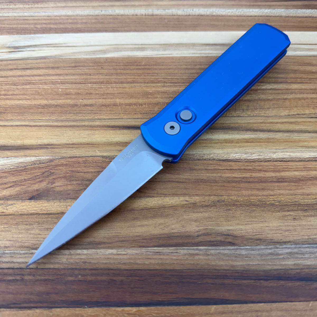 Pro-Tech Godson 3.15" Auto w/ Blue Aluminum Handle