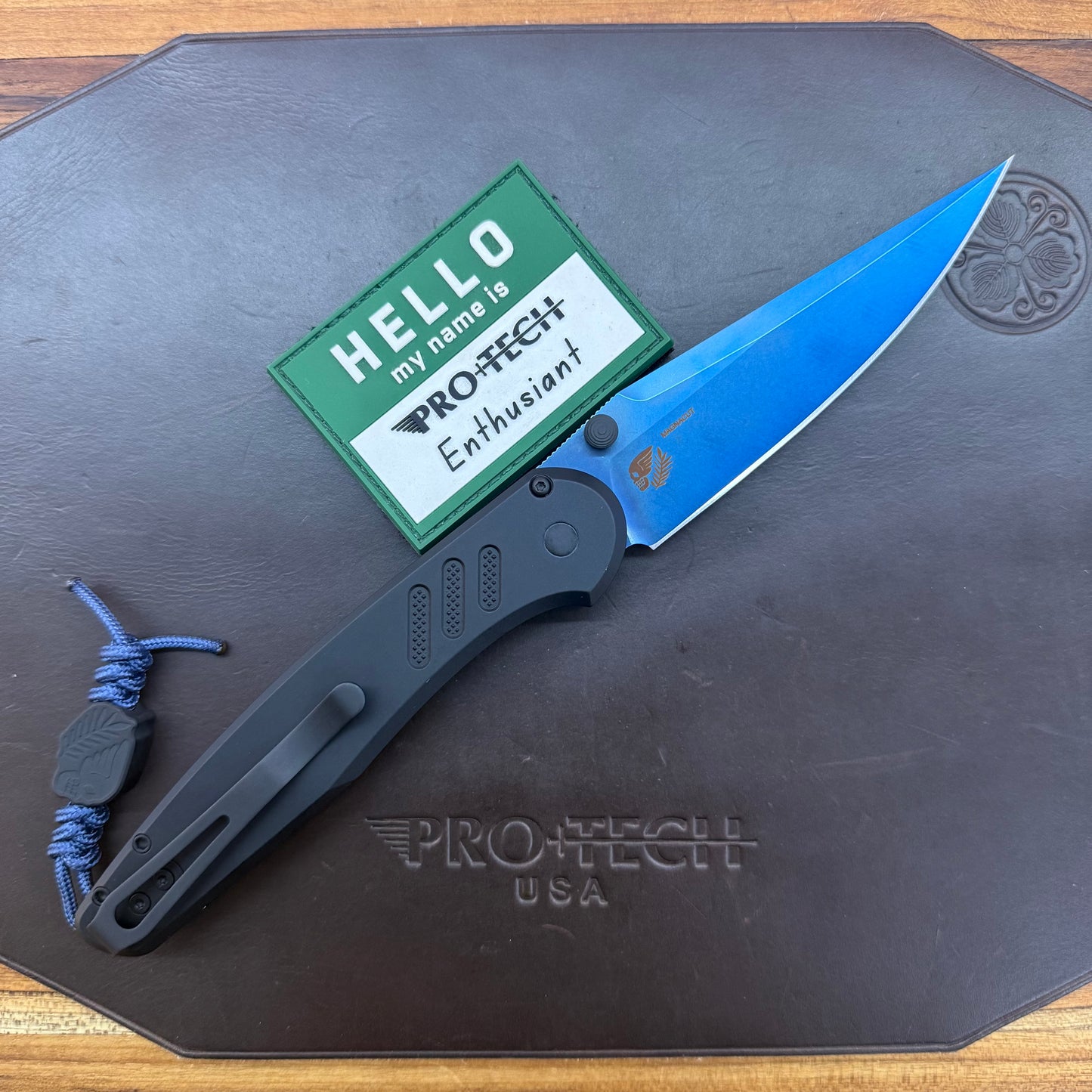 Pro-Tech Blade Show Avalon 4" Folding Knife w/ Sapphire Blade & Black Aluminum Handle