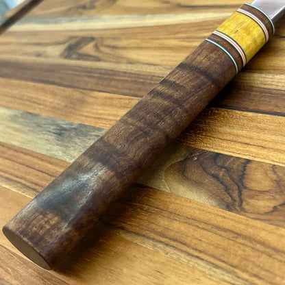 3rd Hill Customs Damasteel 170mm (6.75") Honesuki w/ Koa Handle