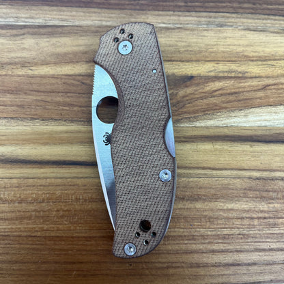 Spyderco Native 5 2.5" Folding Knife w/ Brown Canvas Micarta