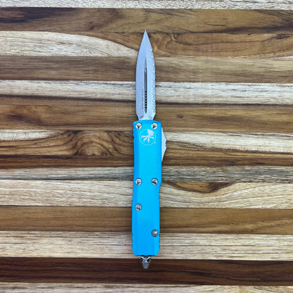 Microtech UTX-85 D/E 3.11" Stonewash F/S OTF Auto w/ Turquoise Handle