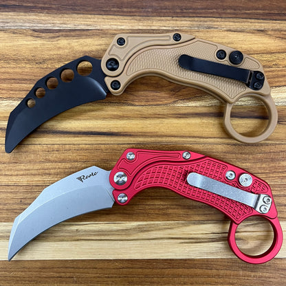 Reate EXO-K 3" Stonewash Red Gravity Karambit w/ Trainer Knife