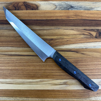 Meglio Blade Show Custom 7" Satin Sakimaru Honesuki w/ S-Grind & Carbon Fiber Handle
