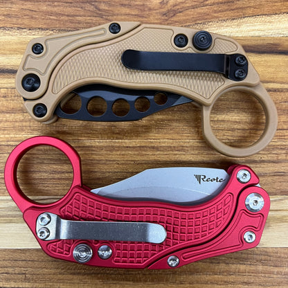Reate EXO-K 3" Stonewash Red Gravity Karambit w/ Trainer Knife