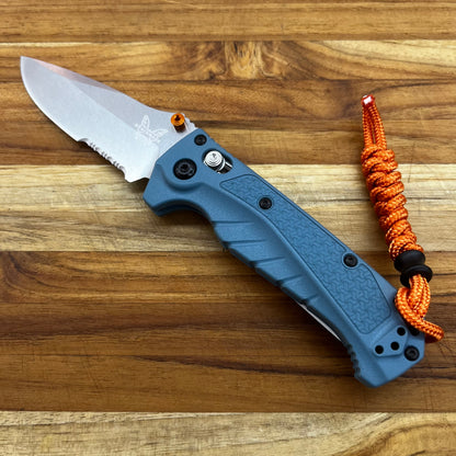 Benchmade Mini Adira 3.25” P/S Folding Knife w/ Depth Blue Grivory Handle