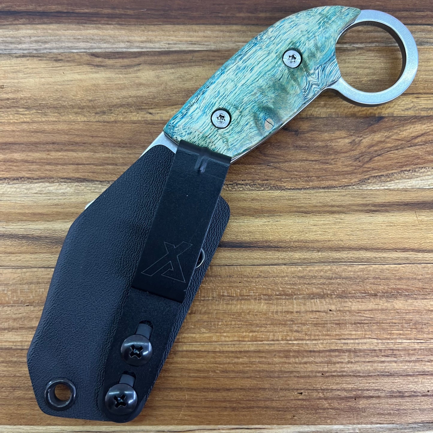 Meglio Blade Show Semi-Custom 2" MagnaCut Karambit w/ Turquoise Primavera Handle & Kydex Sheath