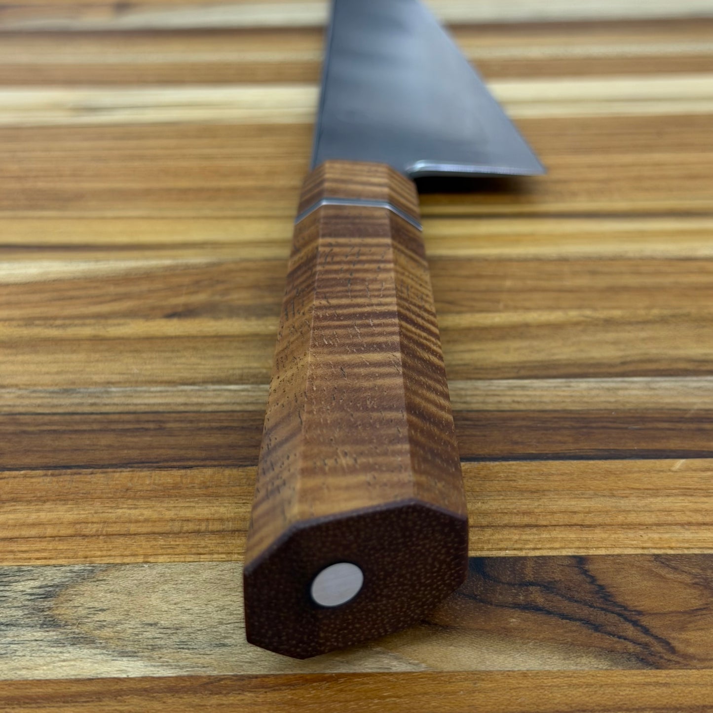 Enceladus Custom 210mm (8.25") K-Tip Gyuto w/ Stabilized Koa & Titanium Handle