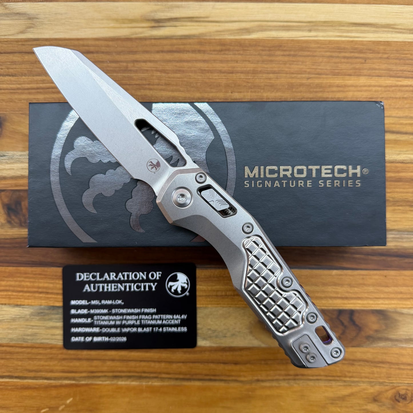 Microtech Marfione Select MSI 3.75" Folding Knife w/ Frag Titanium Handle