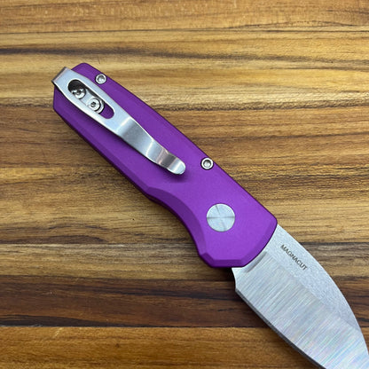 Pro-Tech Runt 5 2" Auto w/ Wharncliffe Blade & Purple Aluminum Handle