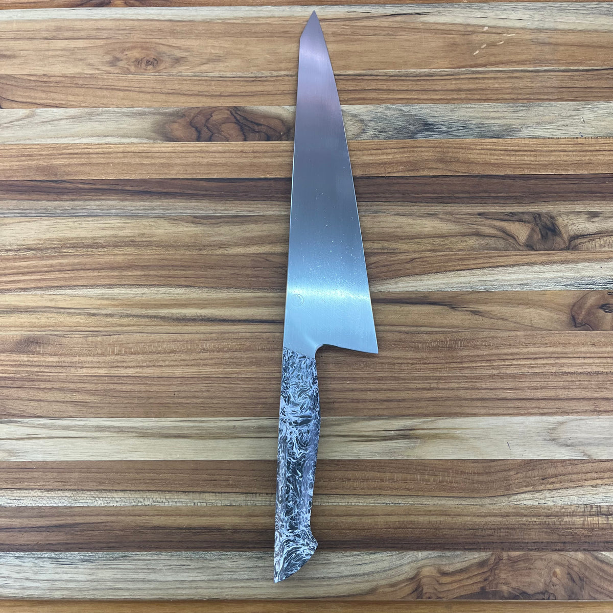Enceladus 220mm (9") K-Tip Gyuto w/ White Fat Carbon Handle