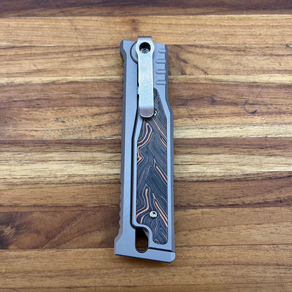 Reate EXO-M 3.25" Drop Point Gravity Knife w/ Orange & Black Handle