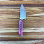 Meglio Blade Show Semi-Custom H-Series 4" Outdoor Kitchen Knife w/ Magenta Box Elder Handle