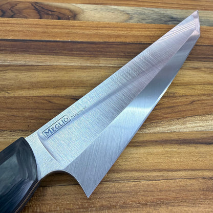 Meglio Blade Show Custom 7" Satin Sakimaru Honesuki w/ S-Grind & Carbon Fiber Handle