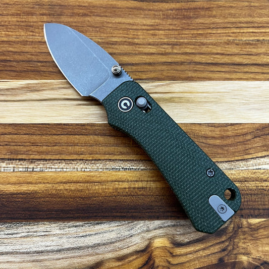 Civivi Baby Banter 2 2.5" Folding Knife w/ Green Canvas Micarta Handle