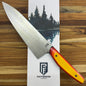 Patterson Forge Semi-Custom 200mm (8") Chef's Knife w/ Multicolored G10 Handle