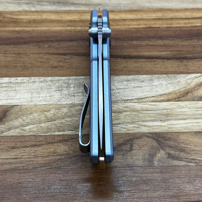 Kershaw Mini Iridium 3" Folding Knife w/ Ice Blue Aluminum Handle & Gold Accents
