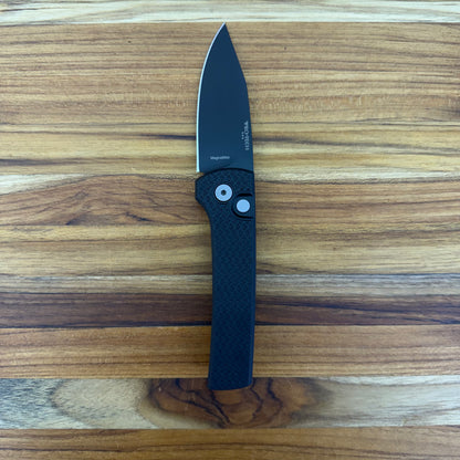 Pro-Tech Chavez Scapegoat Compact 3" Auto w/ MagnaMax & Black Carbide Textured Aluminum Handle