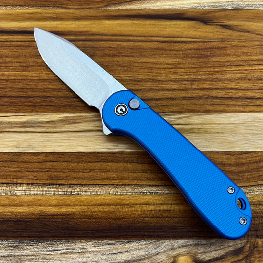 Civivi Button Lock Elementum II 3" Flipper w/ Blue Handle