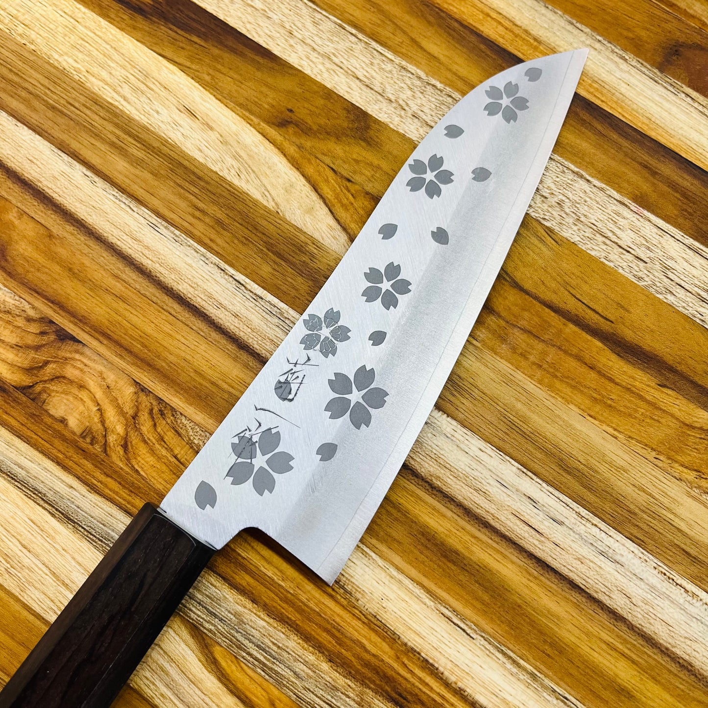 Kikuichi *LIMITED EDITION* Sakura 170mm (6.5") Santoku w/ Ebony Handle