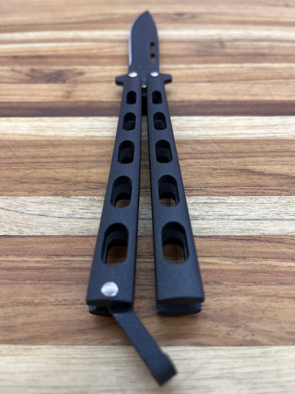 Bear & Son Butterfly Knife 3.5" w/ Black Zinc Handles