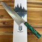 Patterson Forge Custom 230mm (9") Chef's Knife w/ Stabilized Green Maple Handle