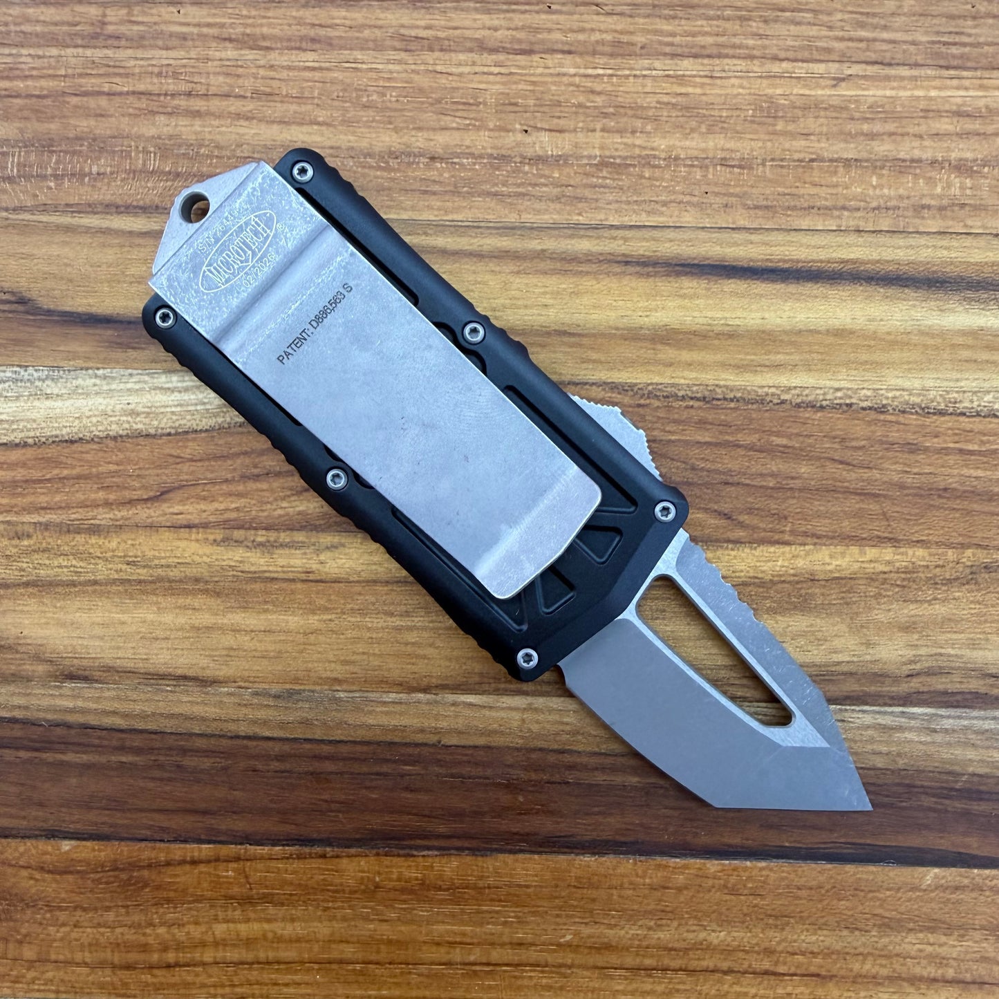 Microtech Exocet T/E 2" OTF w/ Black Aluminum Handle & Money Clip