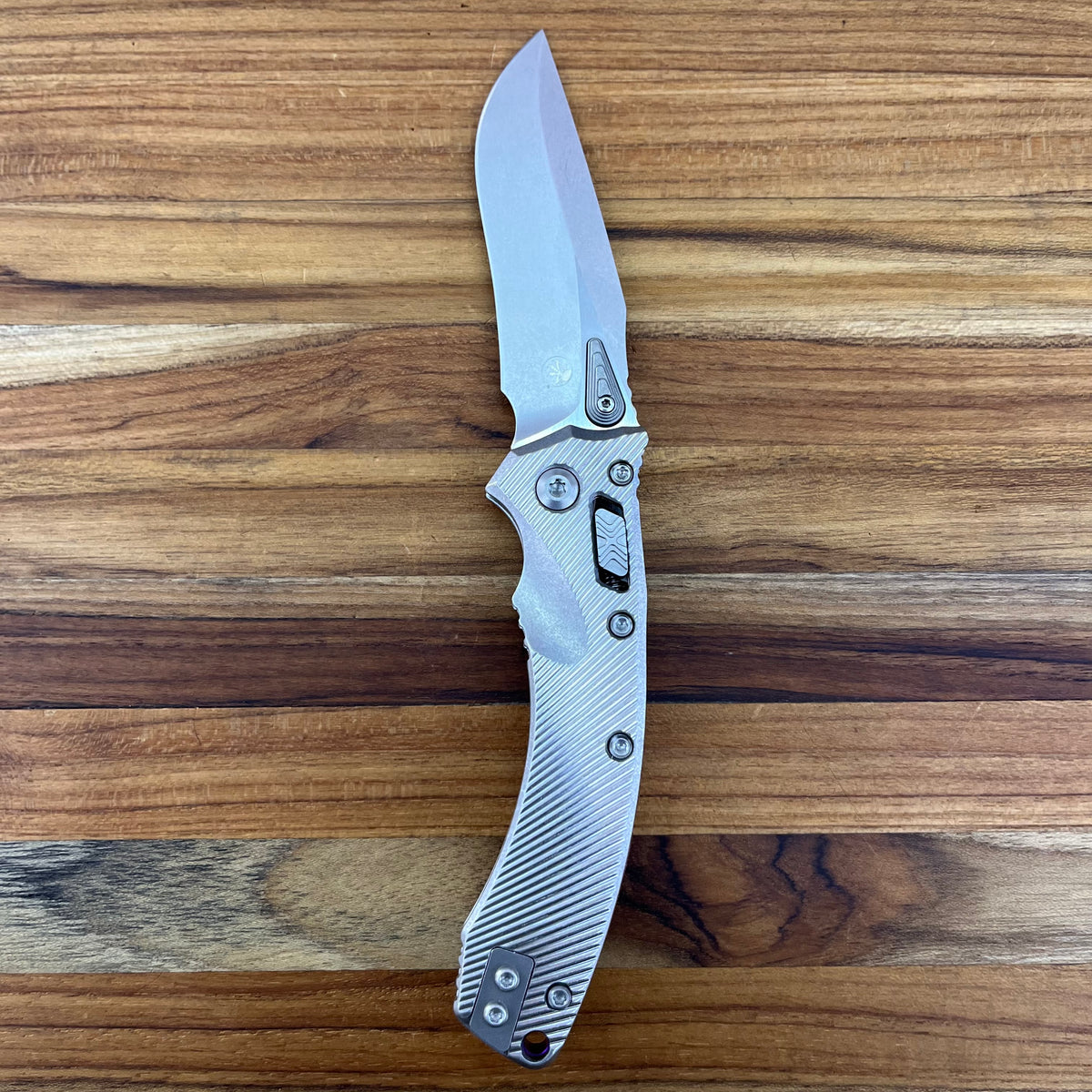 Microtech Marfione Select Amphibian Mini 3.25" Folding Knife w/ RAM-LOK & Purple Accented Titanium Handle