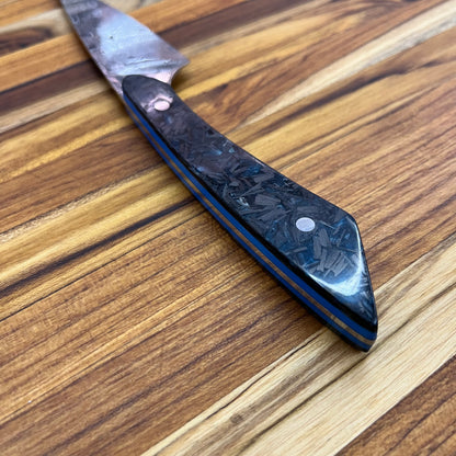 Studio Blade PFDC 4.25" Damasteel Steak Knife Gray/Blue Carbon Fiber/Resin