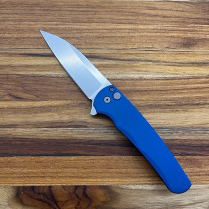 Pro-Tech Malibu 3.25" Flipping Knife w/ Wharncliffe Blade & Blue Aluminum Handle