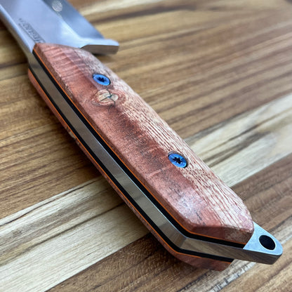 Meglio Blade Show Semi-Custom H-Series 4" Outdoor Kitchen Knife w/ Orange Primavera Handle