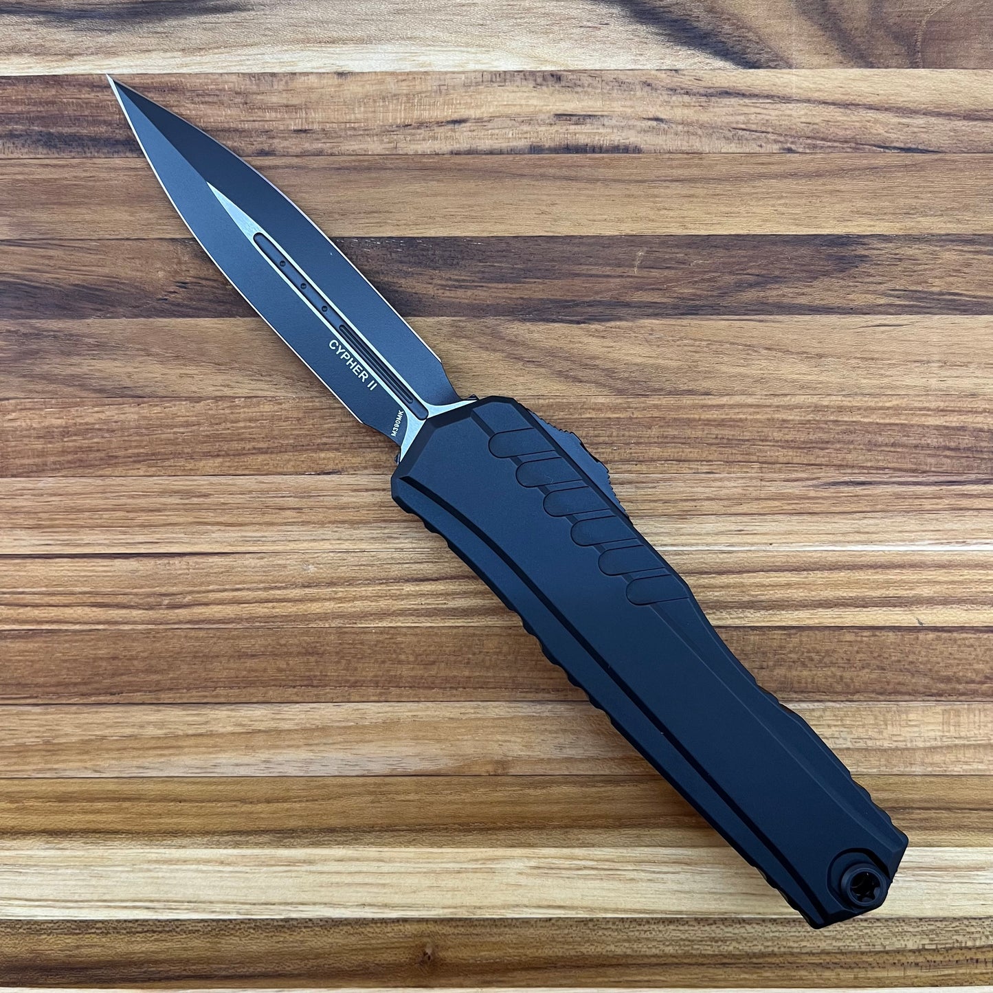 Microtech Cypher II D/E 3.25" Tactical Black OTF w/ Reversible Clip