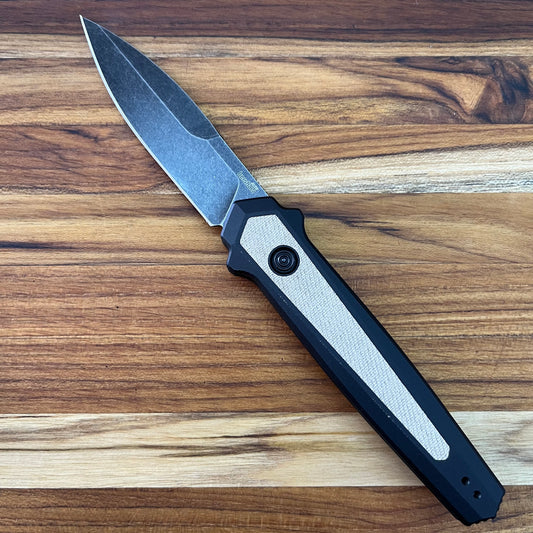 Kershaw Launch 15 3.5" Auto w/ Black Aluminum Handle & FDE Canvas Micarta Inlays