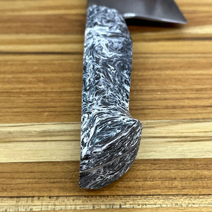 Enceladus 220mm (9") K-Tip Gyuto w/ White Fat Carbon Handle
