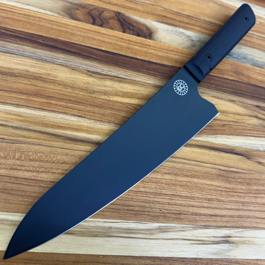 Greg Cimms Blackout Sparrow 220mm (8.5") Chef's Knife w/ Black G10 Handle