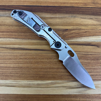 Dwyer Custom Goods BBNM 2.75" Folding Knife w/ Milled White Titanium Handle