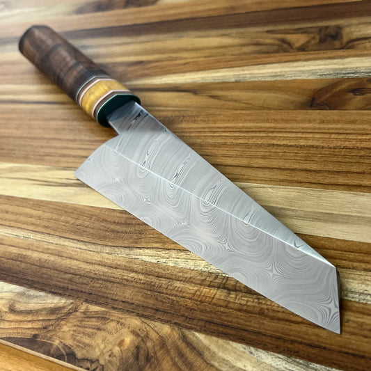 3rd Hill Customs Damasteel 170mm (6.75") Honesuki w/ Koa Handle