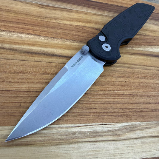 Pro-Tech TR-3 Integrity 3.5" Folding Knife w/ Black Topographic Textured Aluminum Handle
