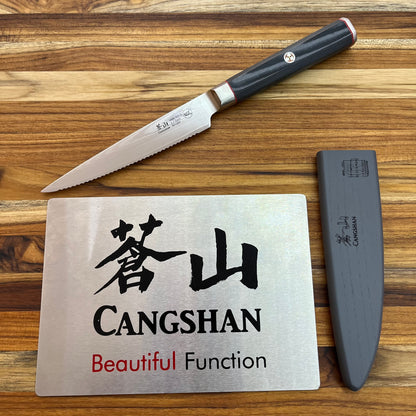 Cangshan Yari 5" Serrated Utility Knife w/ Saya