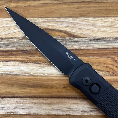 Pro-Tech Godfather SWAT 4" All Black Auto w/ Jigged Aluminum Handle