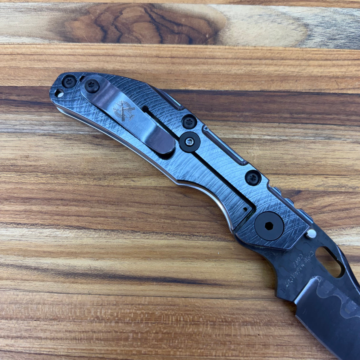 Dwyer Custom Goods BBNL 3" Folding Knife w/ Electric Black Milled Titanium Handle